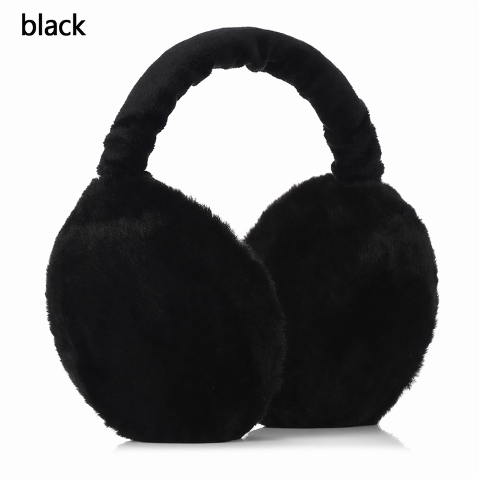 Fuzzy Ear Warmers for Winter Black