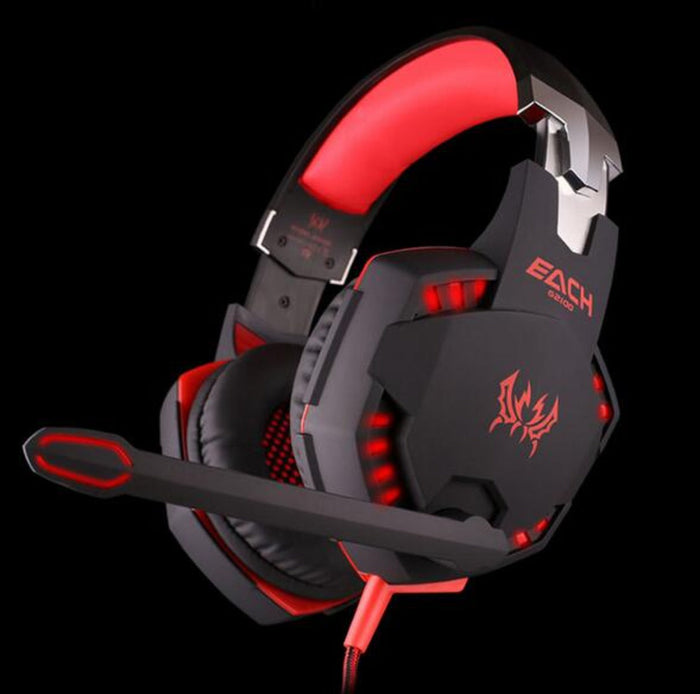 G21Z Vibrating LED Gaming Headset with Mic, Dragon Stealth: black, dark gray over-ear gaming headset with boom microphone, fu