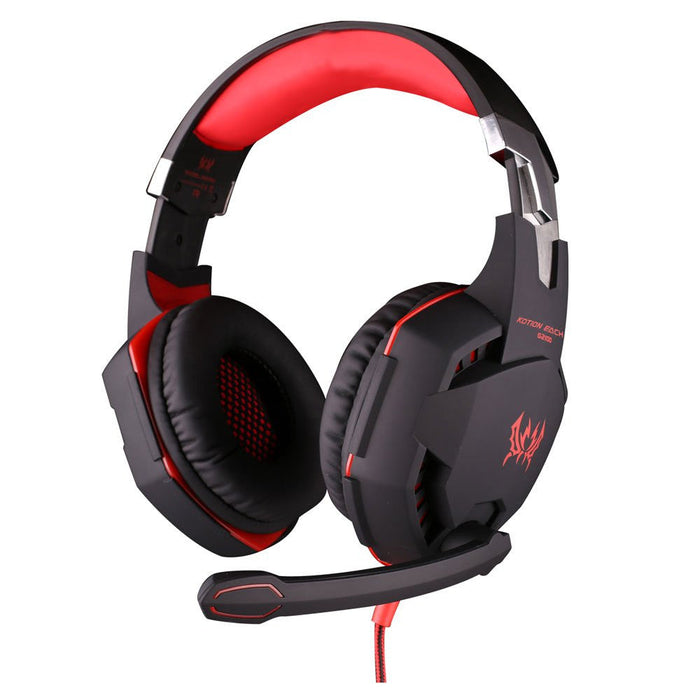 G21Z Vibrating LED Gaming Headset with Mic, Dragon Stealth: black, dark gray over-ear gaming headset with boom microphone, fu