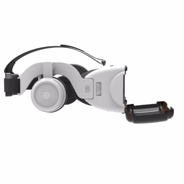 G6 VR Stereo Dragon Magic Gaming Headset with 3D: white, black virtual reality headset, modern tech style