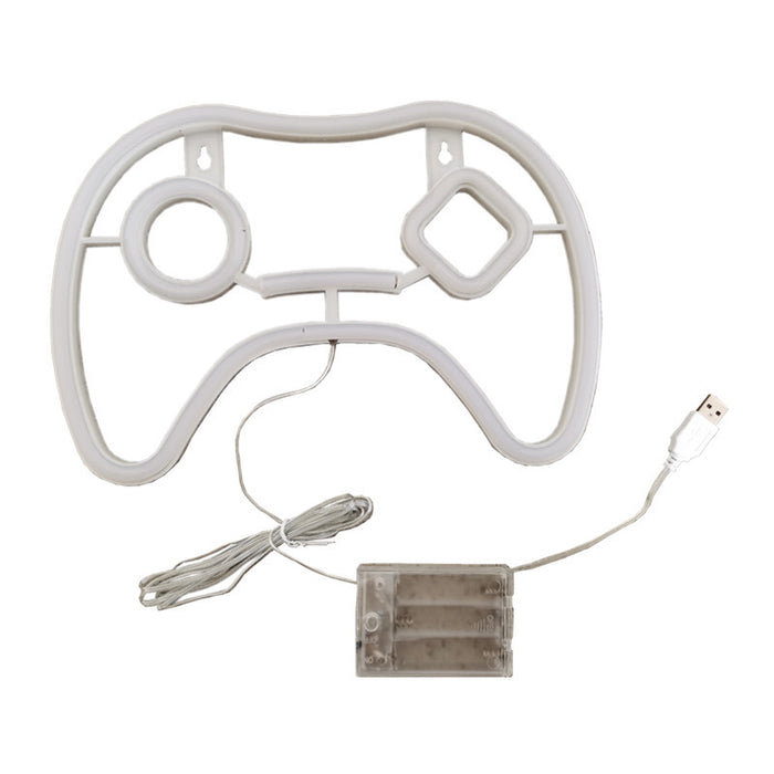 Game Controller Neon Sign, Gaming Ambiance: yellow, green video game controller, minimal cartoon style