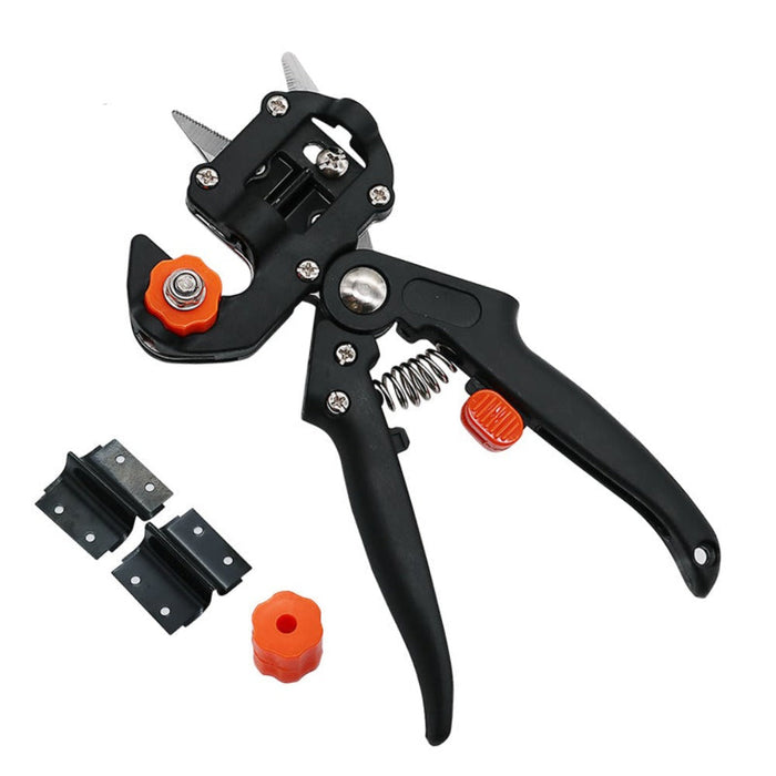 Gardening Shears with Two Blades for Pruning and Trimming: black, orange garden branch, functional garden tool style