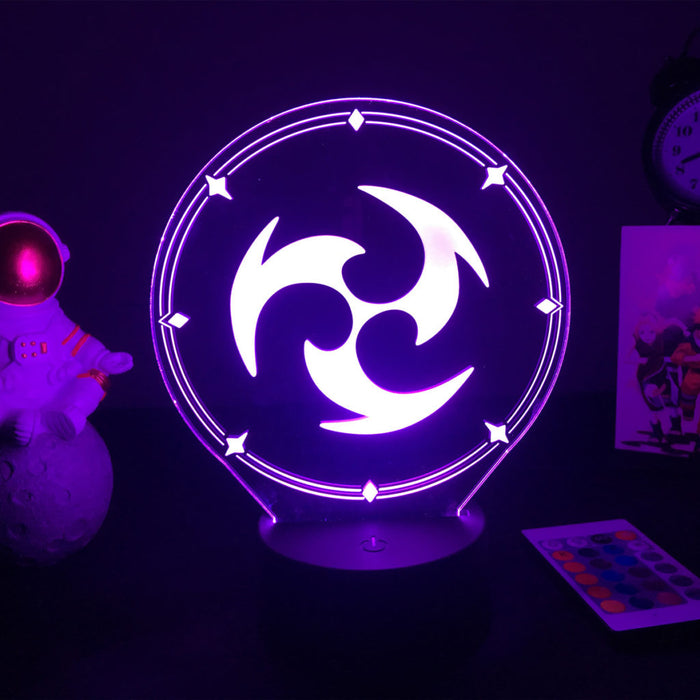 Genshin Desk Lamp with 16 Colors: green, black illuminated decorative lamp, minimal, futuristic style