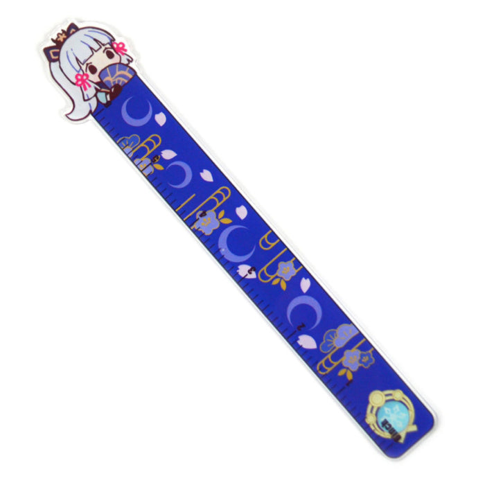 Genshin Impact Acrylic Rulers with Character Designs: orange, brown cartoon fox-eared character, kawaii cartoon style