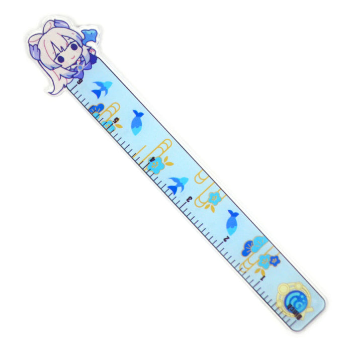 Genshin Impact Acrylic Rulers with Character Designs: orange, brown cartoon fox-eared character, kawaii cartoon style