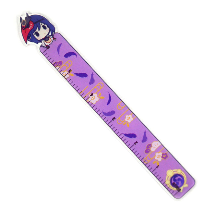 Genshin Impact Acrylic Rulers with Character Designs: orange, brown cartoon fox-eared character, kawaii cartoon style