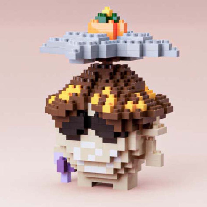 Genshin Impact Aranara Building Kit: green, yellow turtle-like character, pixelated cartoon style