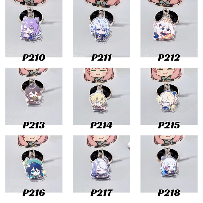 Genshin Impact Character Clips, Personalize Workspace: white, gray anime-style characters, kawaii chibi anime style