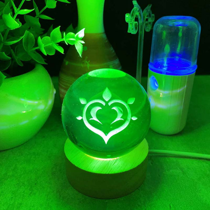 Genshin Impact Element LED Lights: Enchanting Decor: blue, cyan stylized animal/tribal emblem, fantasy, decorative style