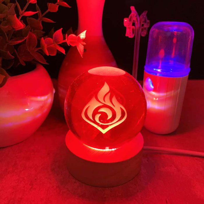 Genshin Impact Element LED Lights: Enchanting Decor: blue, cyan stylized animal/tribal emblem, fantasy, decorative style