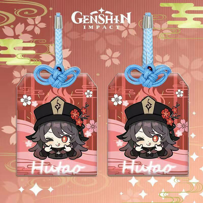 Genshin Impact Omamori Charms for Protection: purple, blue Genshin Impact character Qiqi, kawaii cartoon game merchandise sty