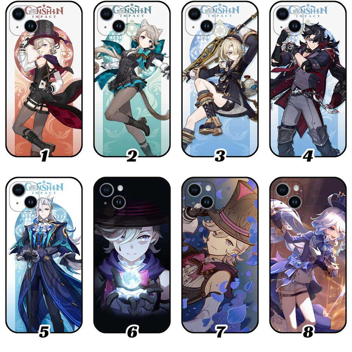 Genshin Impact Phone Case Collection: multicolor, black Genshin Impact anime game characters, anime, fantasy, game character