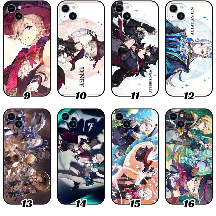 Genshin Impact Phone Case Collection: multicolor, black Genshin Impact anime game characters, anime, fantasy, game character