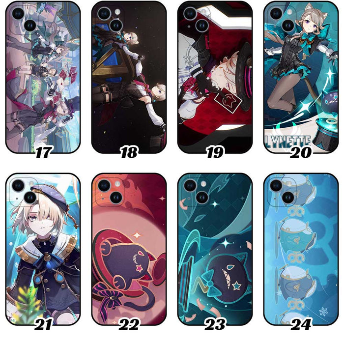 Genshin Impact Phone Case Collection: multicolor, black Genshin Impact anime game characters, anime, fantasy, game character