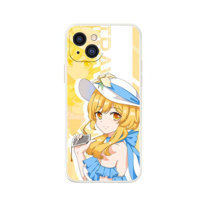 Genshin Impact Phone Cases with Characters: orange, white anime-style blond character, anime, cartoon style