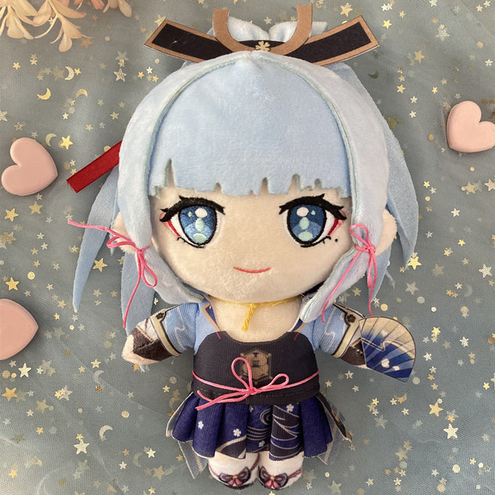 Genshin Impact Plush Dolls, 20cm: brown, white anime-style cat-eared character, kawaii cartoon style