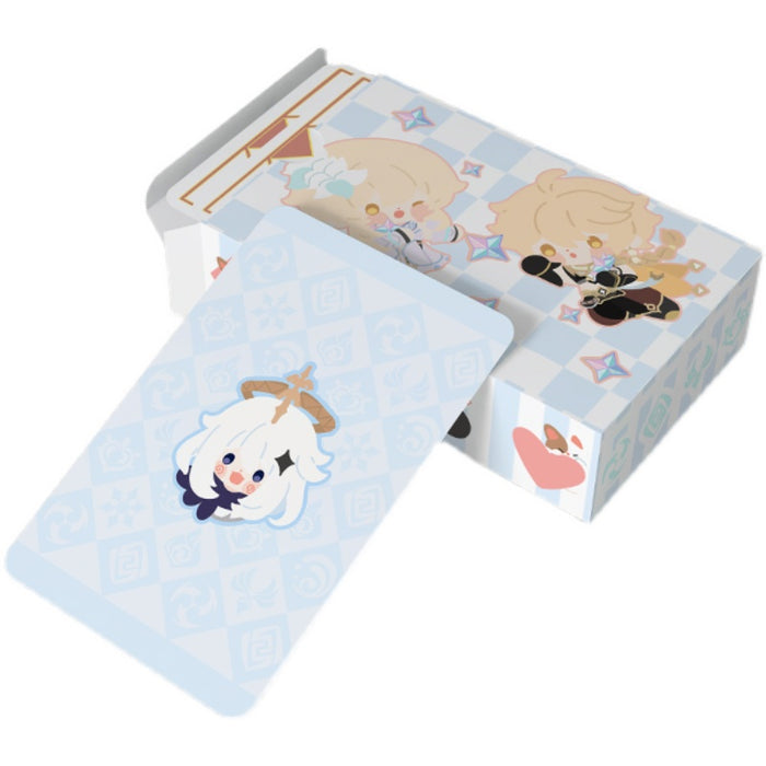 Genshin Impact Poker Cards: Collectible Fun!: light blue, white anime-style characters, cute cartoon/anime style