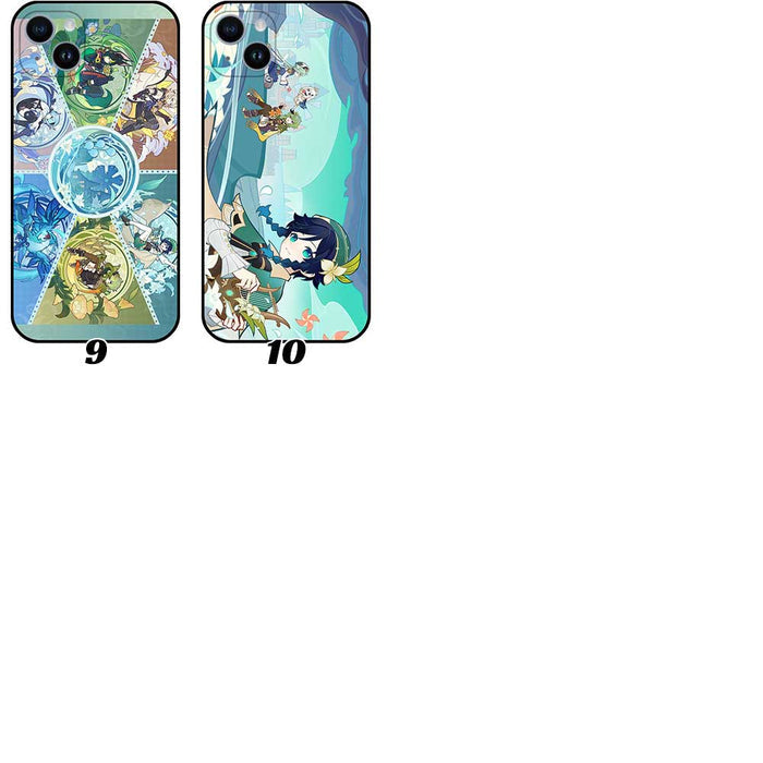 Genshin Impact Windblume Festival Phone Cases: teal, mint green anime-style fantasy characters, anime, fantasy, decorative st