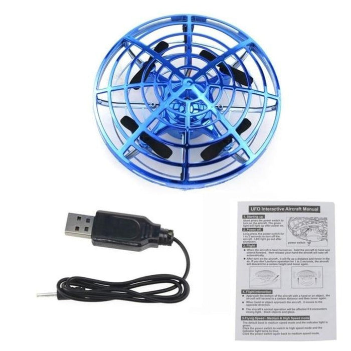 Gesture-Controlled Mini UFO Drone with Collision Avoidance, The Ninja Dragon: blue, black flying disc, sporty style