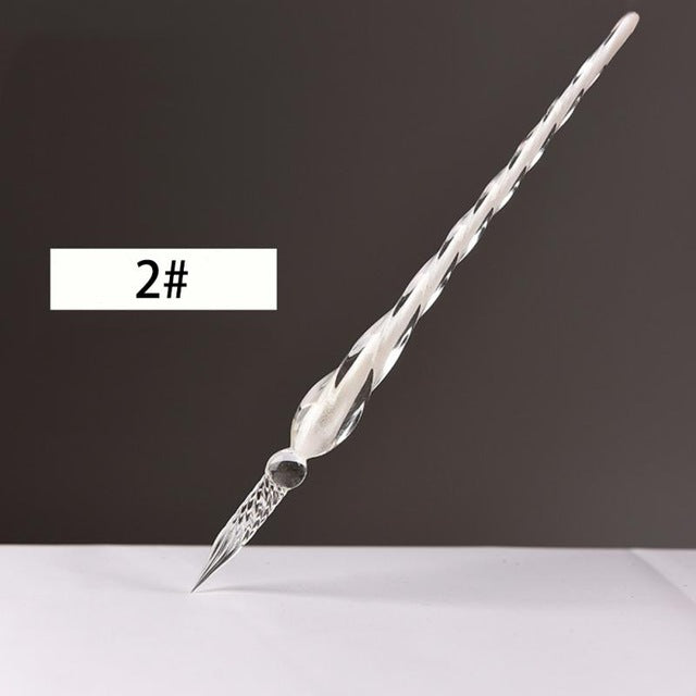 Glass Dip Pen for Calligraphy Writing: clear, transparent glass dip pen, minimal style