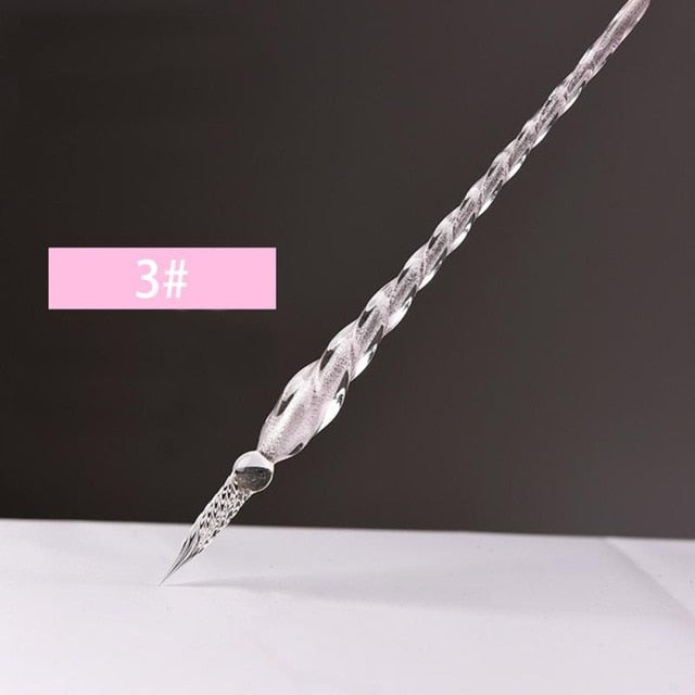 Glass Dip Pen for Calligraphy Writing: clear, transparent glass dip pen, minimal style