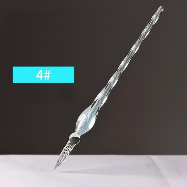 Glass Dip Pen for Calligraphy Writing: clear, transparent glass dip pen, minimal style