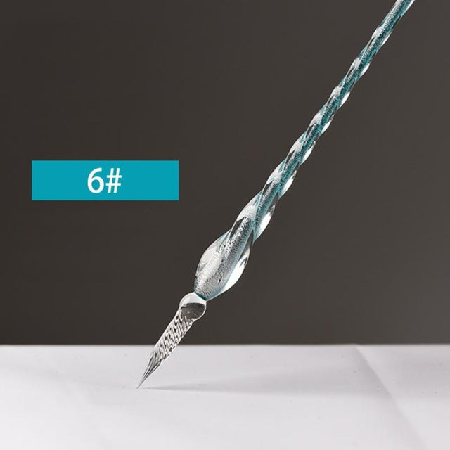 Glass Dip Pen for Calligraphy Writing: clear, transparent glass dip pen, minimal style