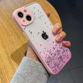Glittery Protection for Your iPhone, A Comprehensive Case: light blue, clear smartphone case, sparkly, decorative style