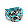 Glow in the Dark Dragon Ring for Men Blue