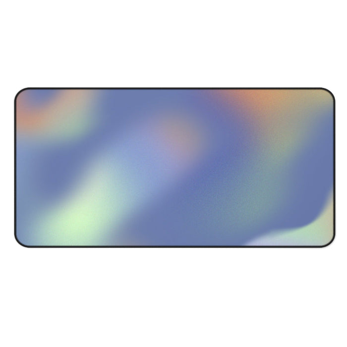 Glowing Swirls Desk Mat in Green: blue, purple rectangular pad or mat, minimal style