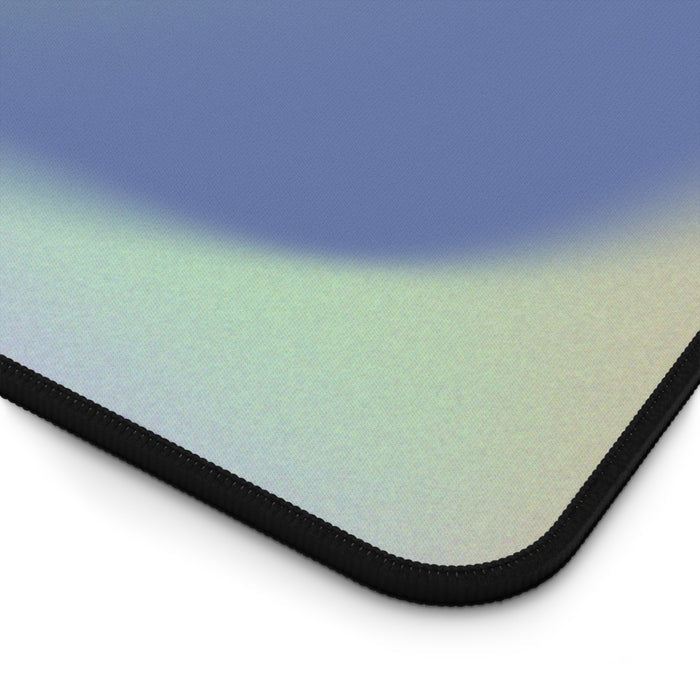 Glowing Swirls Desk Mat in Green: blue, purple rectangular pad or mat, minimal style