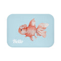 Golden Koi Fish Bathroom Rug: light blue, coral pink cartoon goldfish, cute cartoon style