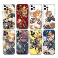 Gorou Genshin Impact Phone Case: white, black anime-style fox-eared character, anime, cartoon, kawaii style