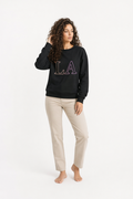 Gradient Crewneck Sweatshirt for Women Black