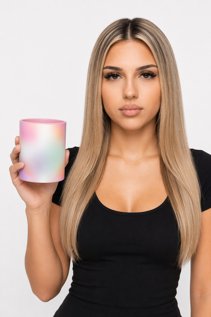 Gradient Floating Mug for Coffee and Tea Pink