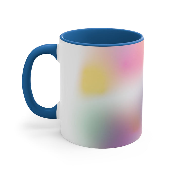 Gradient Floating Mug for Coffee and Tea: white, blue mug, minimal colorful gradient style