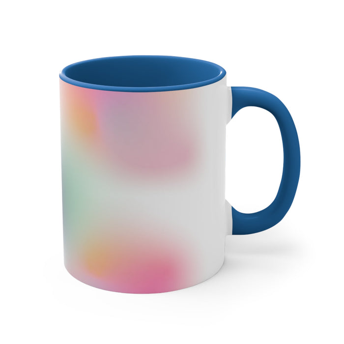 Gradient Floating Mug for Coffee and Tea: white, blue mug, minimal colorful gradient style