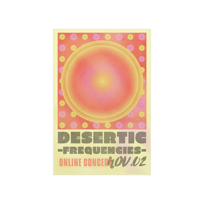 Gradient Poster Concert Experience Online: yellow, orange online concert advertisement, retro graphic design style