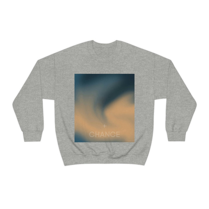 Gradient Swirl Men's Pullover: white, dark blue-gray sweatshirt, minimal style