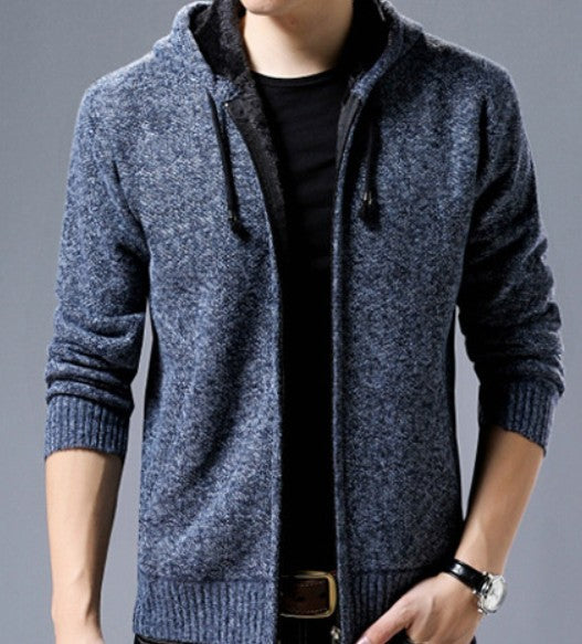 Gray Hooded Zip Jacket for Men: gray, black zip-up hooded jacket, casual minimal style