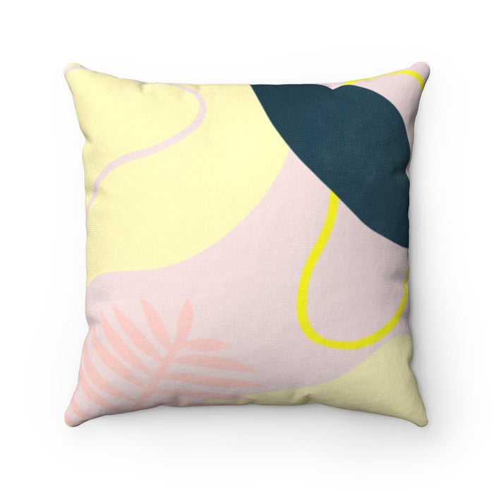 Green Leaf Square Pillow, 4 Sizes: Home Decor Accents That Bring a Summery Vibe: pale yellow, light pink decorative throw pil