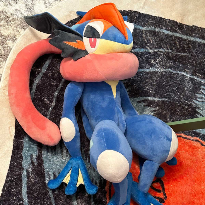 Greninja Plushie: High-Quality, Ideal Gift: blue, dark blue Greninja character, cartoon character plush style
