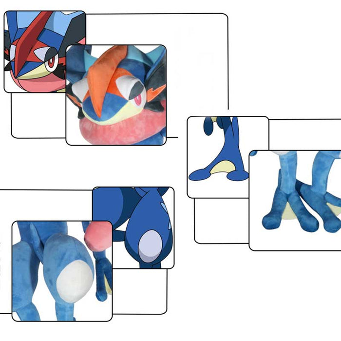 Greninja Plushie: High-Quality, Ideal Gift: blue, dark blue Greninja character, cartoon character plush style