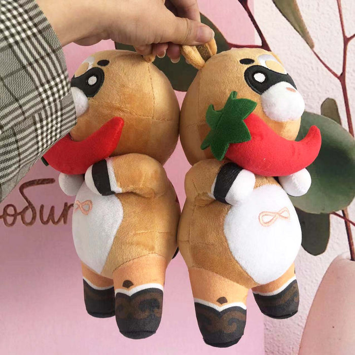 Guoba Plush Toy for Genshin Impact: tan, brown cartoon bears, cute cartoon/kawaii style