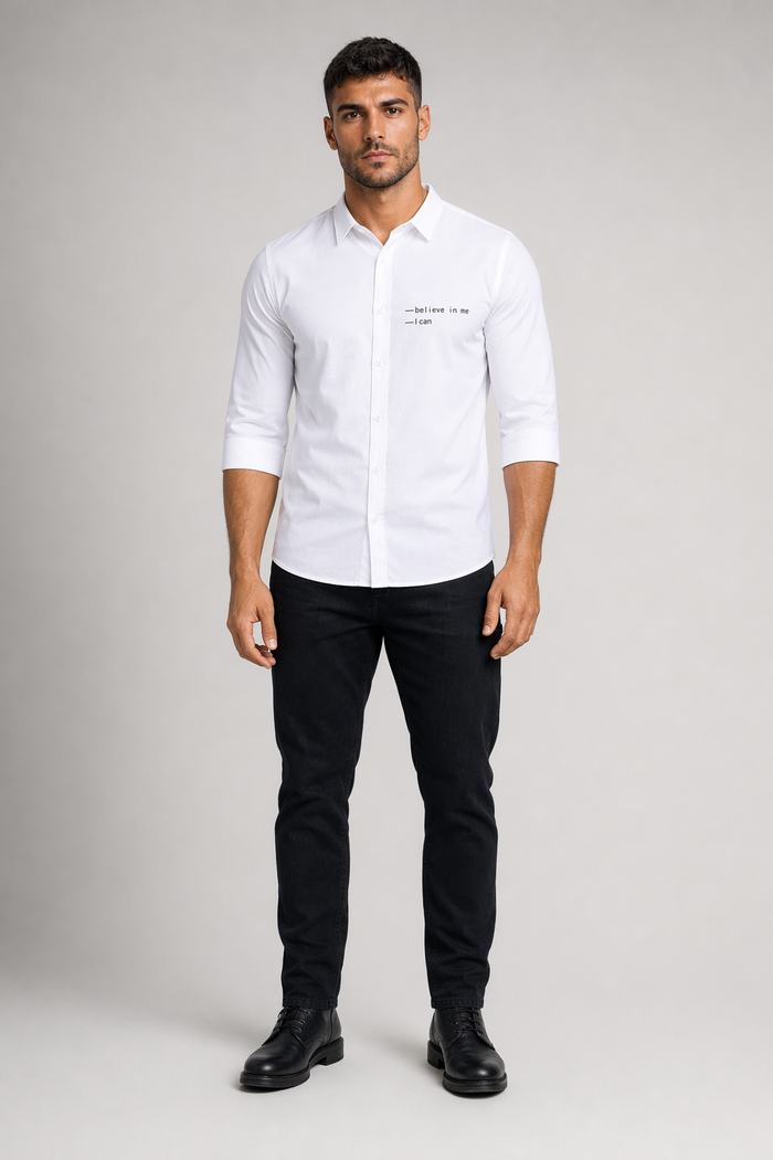 Half Sleeve Shirt for Men's Urban Fashion White