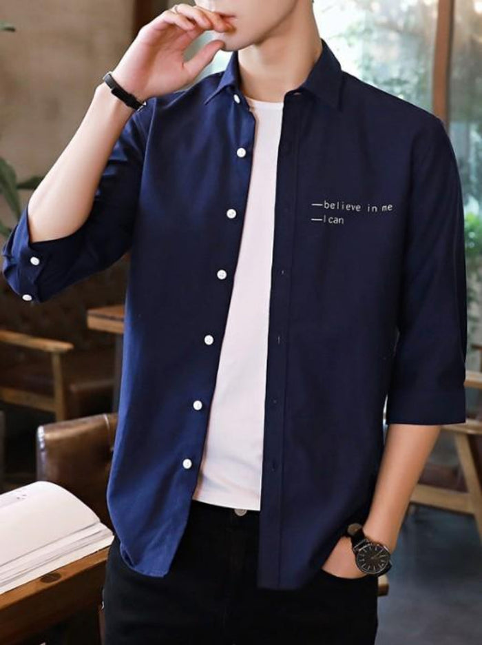 Half Sleeve Shirt for Men's Urban Fashion: white button-up shirt, minimal style