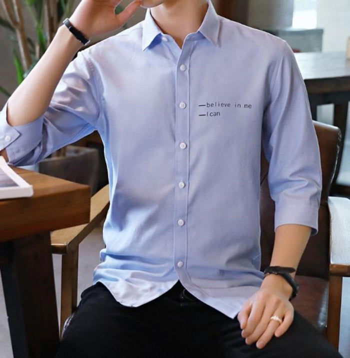 Half Sleeve Shirt for Men's Urban Fashion: white button-up shirt, minimal style