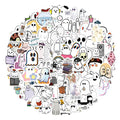 Halloween Ghost Stickers: Customize, Waterproof, Residue-Free: white, black ghosts and Halloween-themed cartoon characters, k