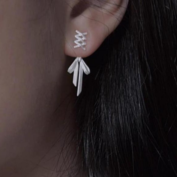 Harajuku Bow Stud Earrings, Metal: white, silver-toned bow/ribbon, minimal cute style