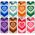 Heart iPhone Case with Custom Fit: blue, teal heart theme, retro graphic cartoon style